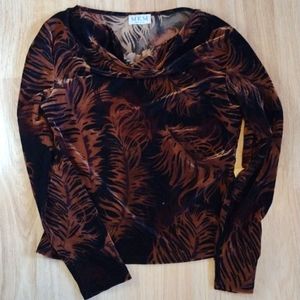 MKM Design Women's Top Velour Size Sm. Vintage